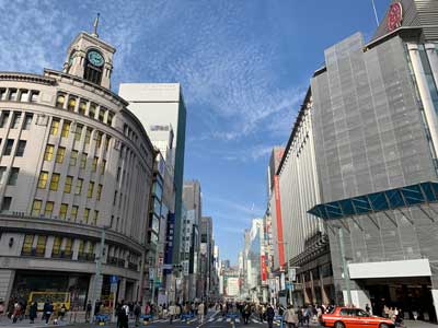 Shopping area in Ginza, Tokyo, Japan