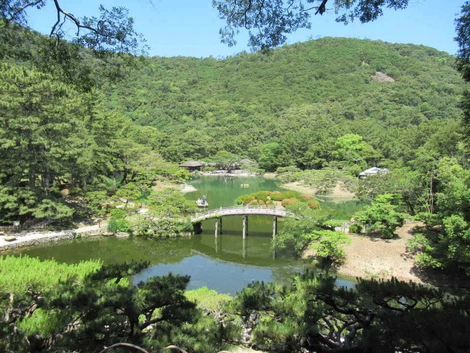Ritsurin Garden, a Japanese landscape garden in Takamatsu, Shikoku, Japan