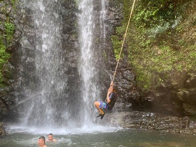 tataki waterfall | Japan City Tour | Travel agency in Tokyo Tarzan sling at Tataki waterfall in Okinawa Main Island, Japan