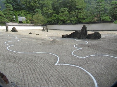 Dry landscape garden in Kozenji Temple in Kiso-Fukushima, Japan